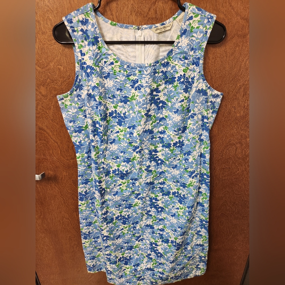 Eddie Bauer Blue Floral Midi Dress